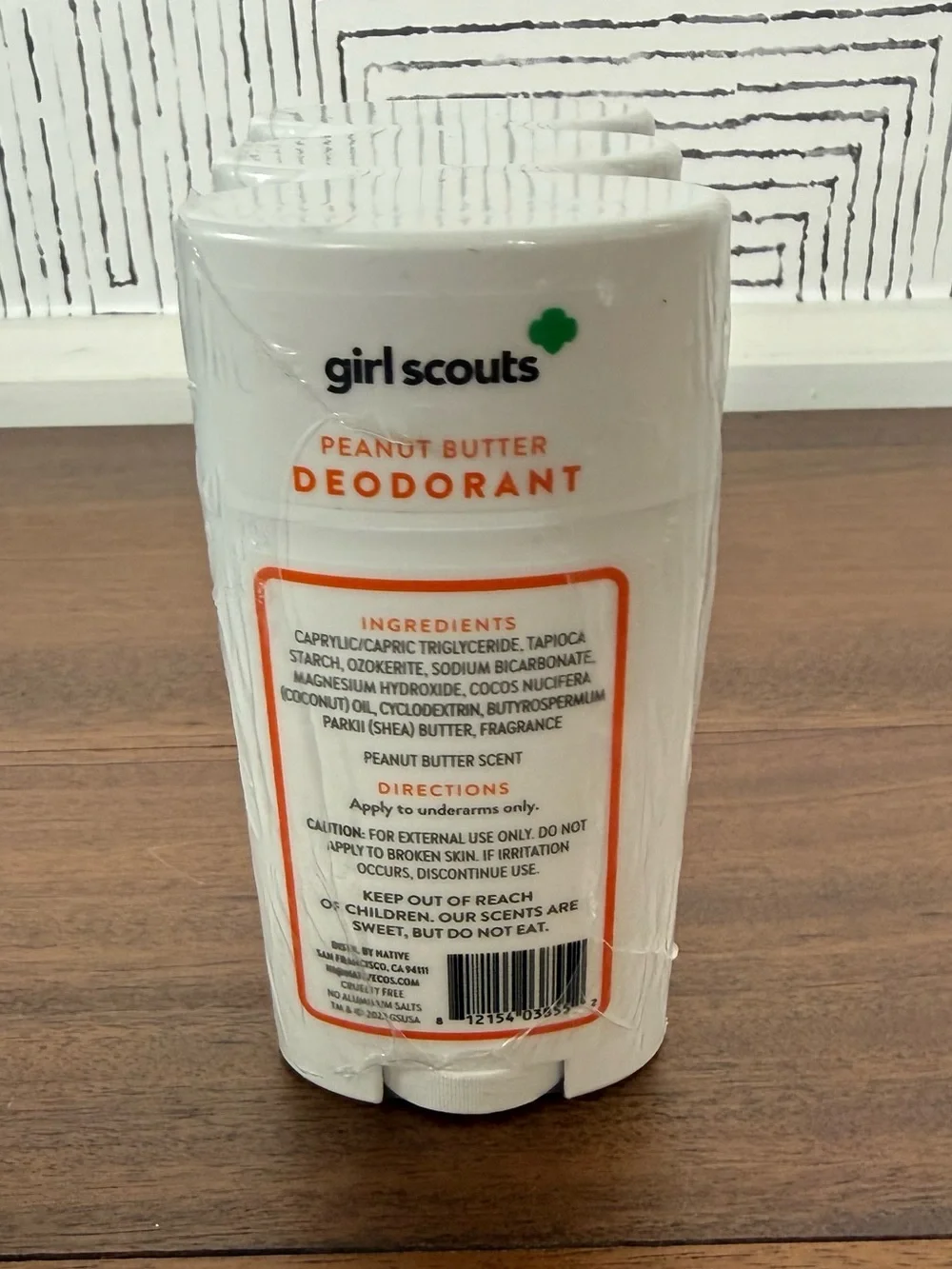 Lot of 3 — Native Girl Scout Deodorant 2.65 Oz Ea. Aluminum Free. Peanut Butter